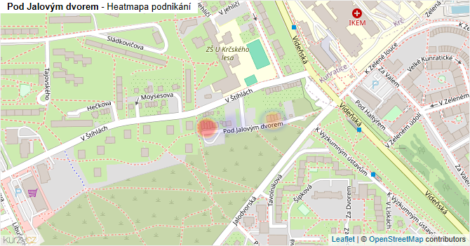 Pod Jalovým dvorem - mapa podnikání
