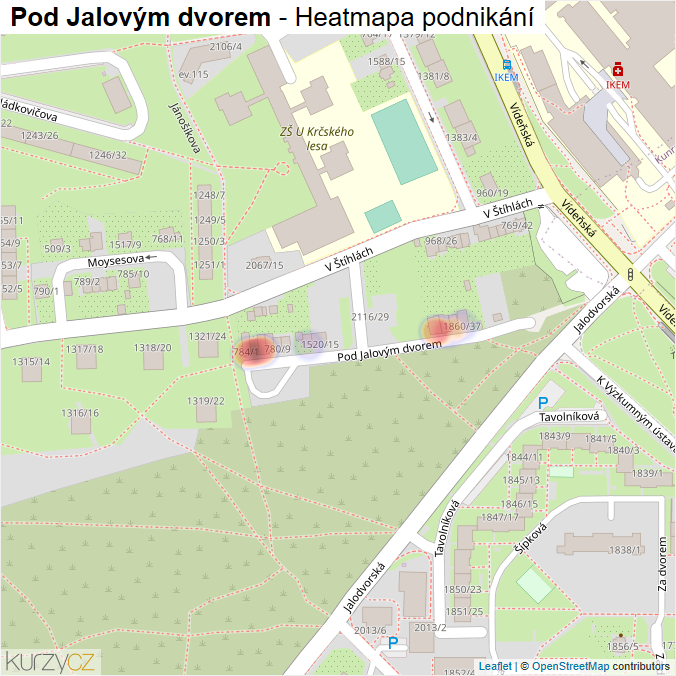 Mapa Pod Jalovým dvorem - Firmy v ulici.