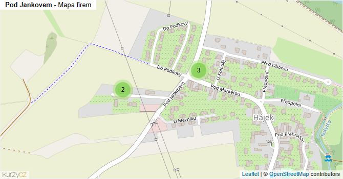 Pod Jankovem - mapa firem