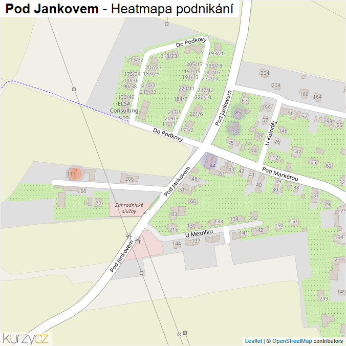Mapa Pod Jankovem - Firmy v ulici.