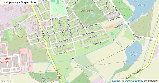 Pod javory - mapa ulice