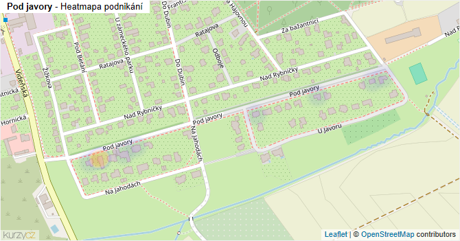 Pod javory - mapa podnikání