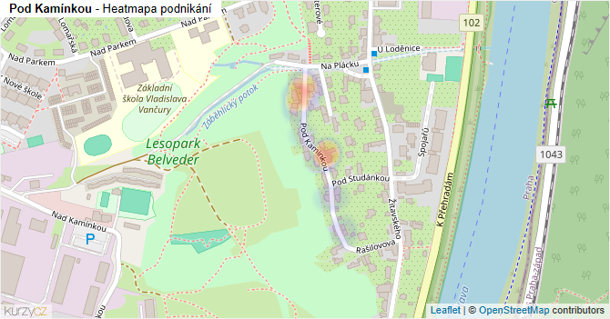 Pod Kamínkou - mapa podnikání