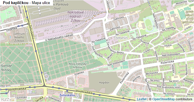 Pod kapličkou - mapa ulice