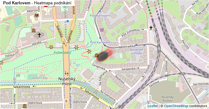 Pod Karlovem - mapa podnikání