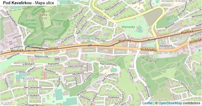 Pod Kavalírkou - mapa ulice
