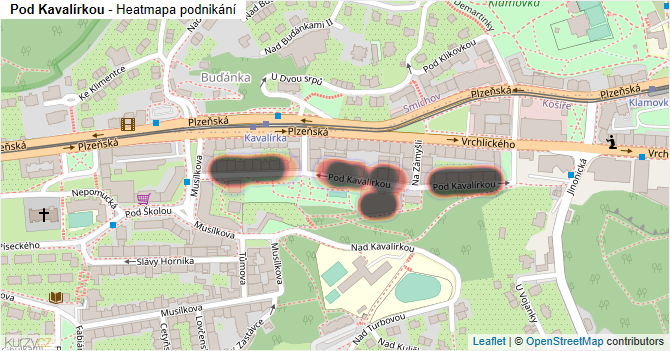 Pod Kavalírkou - mapa podnikání