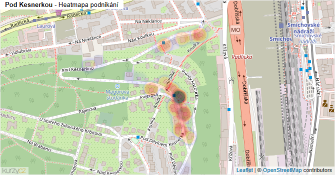Pod Kesnerkou - mapa podnikání