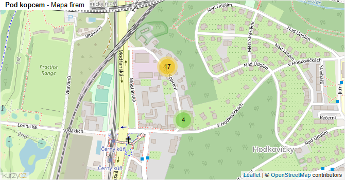 Pod kopcem - mapa firem