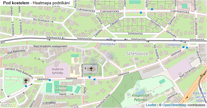Pod kostelem - mapa podnikání