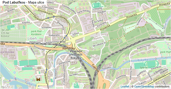 Pod Labuťkou - mapa ulice