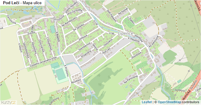 Pod Lečí - mapa ulice