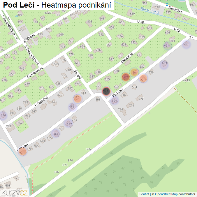 Mapa Pod Lečí - Firmy v ulici.