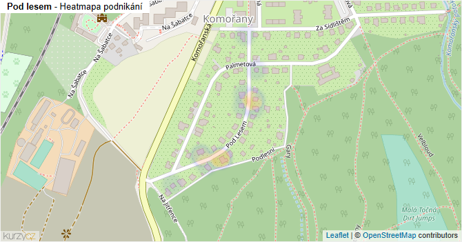 Pod lesem - mapa podnikání