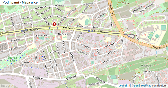 Pod lipami - mapa ulice