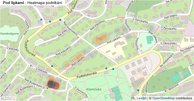 Pod lipkami - mapa podnikání