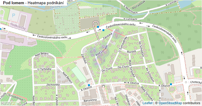 Pod lomem - mapa podnikání