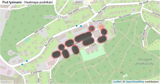 Pod lysinami - mapa podnikání