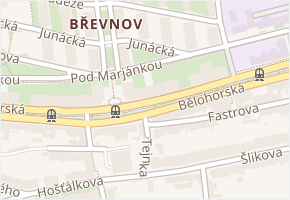 Pod Marjánkou v obci Praha - mapa ulice