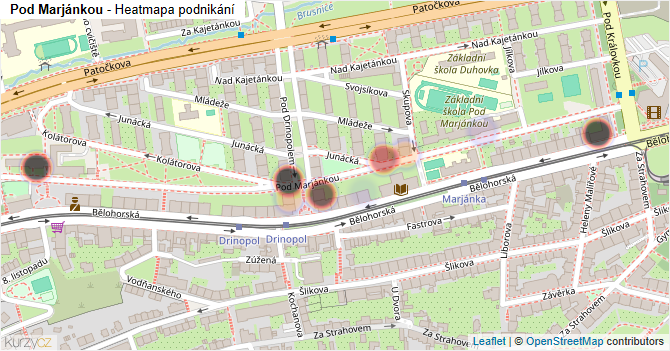 Pod Marjánkou - mapa podnikání