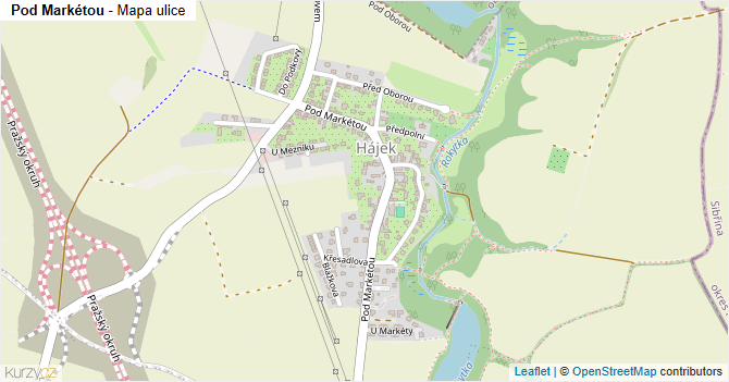 Pod Markétou - mapa ulice
