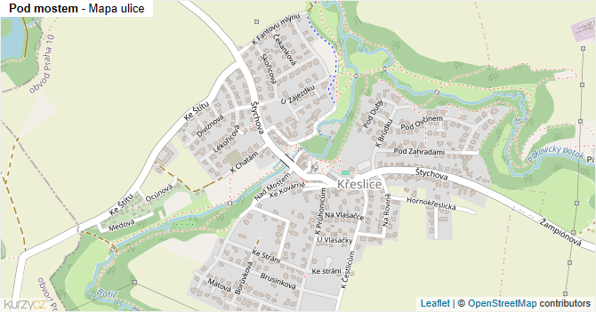 Pod mostem - mapa ulice