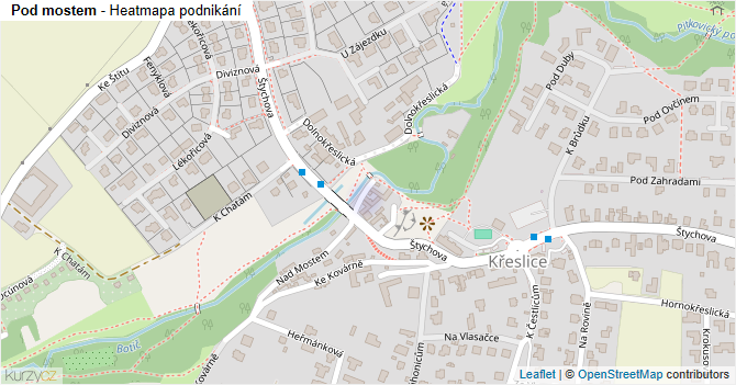Pod mostem - mapa podnikání