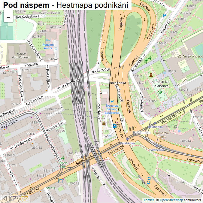 Mapa Pod náspem - Firmy v ulici.