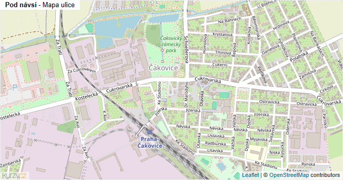 Pod návsí - mapa ulice