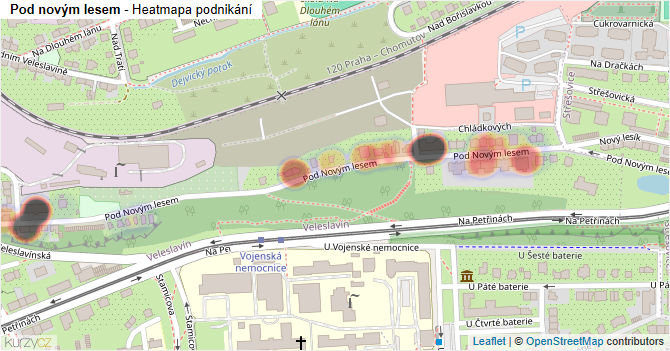 Pod novým lesem - mapa podnikání
