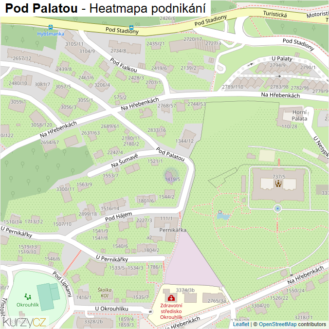 Mapa Pod Palatou - Firmy v ulici.