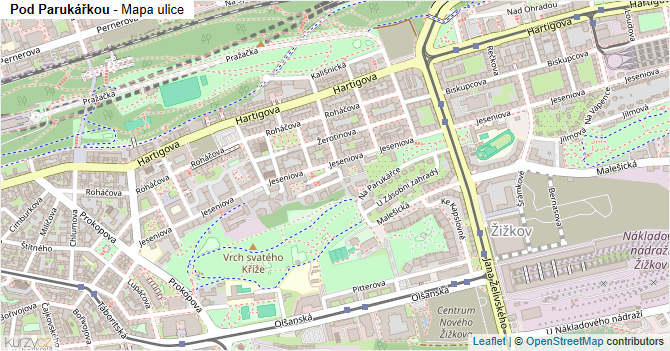 Pod Parukářkou - mapa ulice