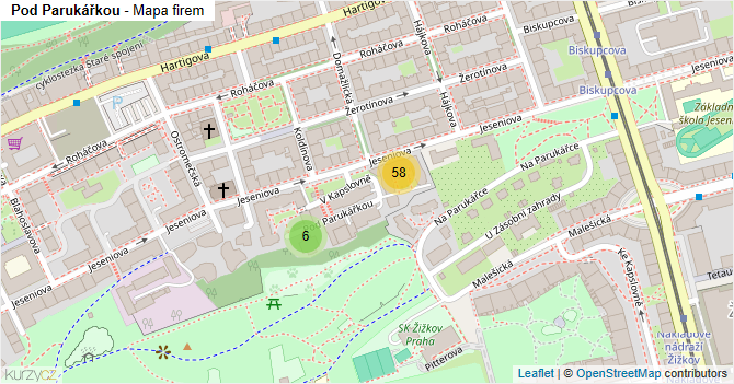 Pod Parukářkou - mapa firem