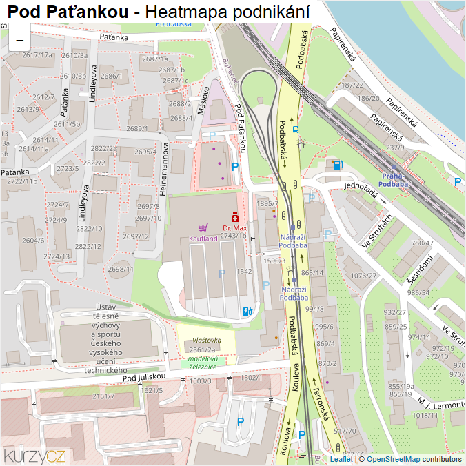Mapa Pod Paťankou - Firmy v ulici.