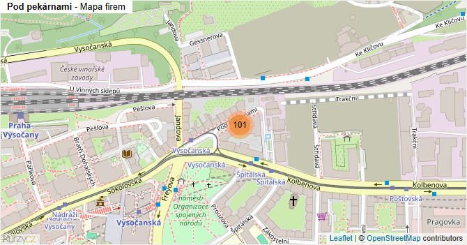 Pod pekárnami - mapa firem