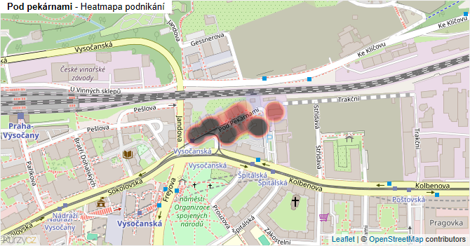 Pod pekárnami - mapa podnikání