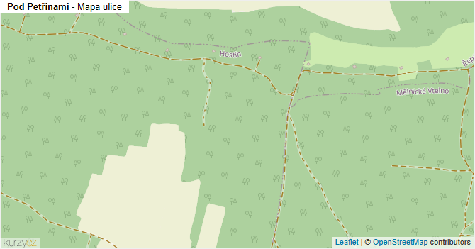 Pod Petřinami - mapa ulice