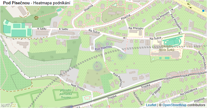 Pod Písečnou - mapa podnikání