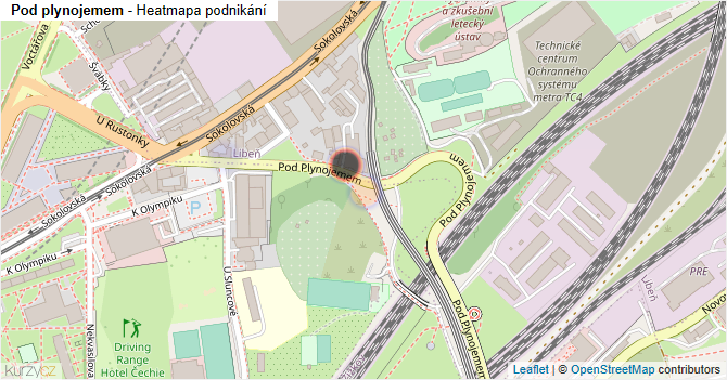 Pod plynojemem - mapa podnikání
