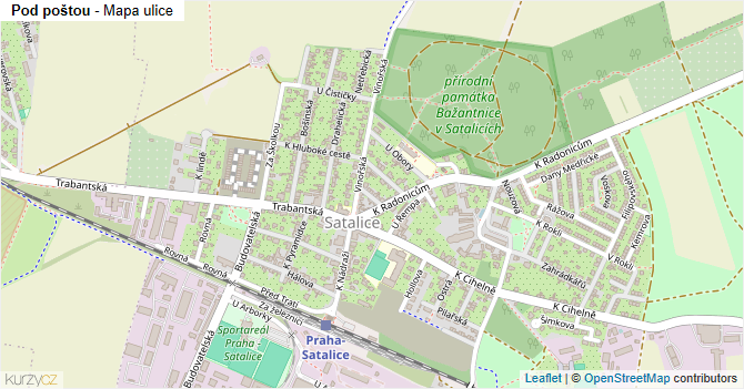 Pod poštou - mapa ulice