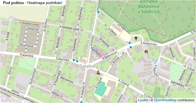 Pod poštou - mapa podnikání