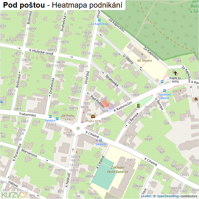 Mapa Pod poštou - Firmy v ulici.