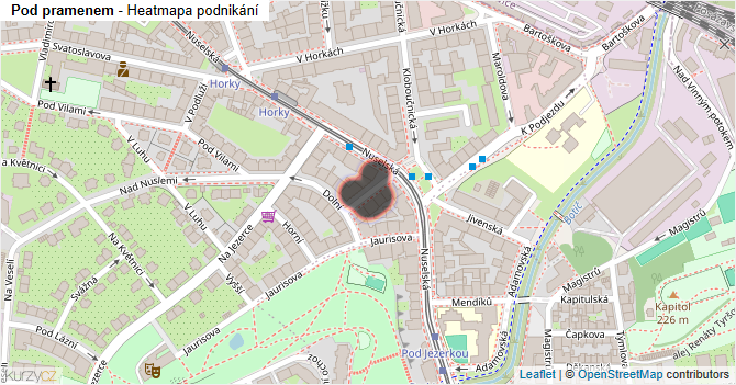 Pod pramenem - mapa podnikání