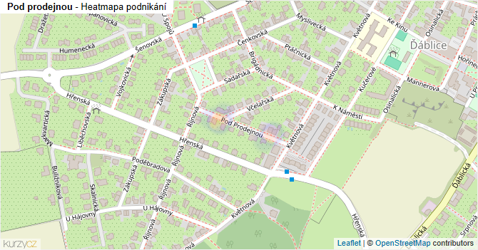 Pod prodejnou - mapa podnikání