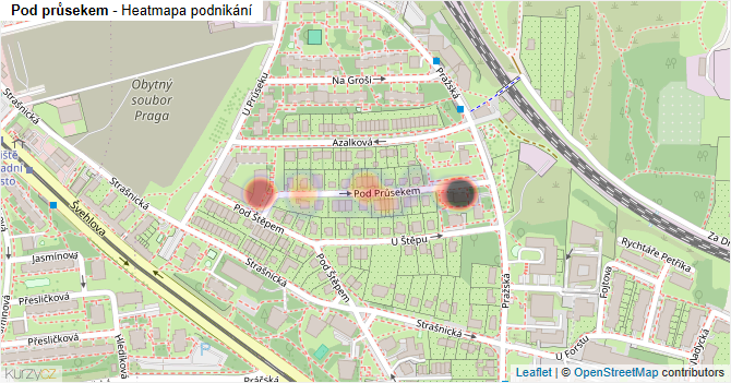 Pod průsekem - mapa podnikání