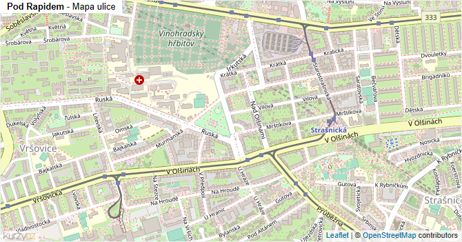 Pod Rapidem - mapa ulice