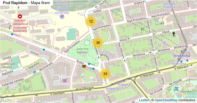 Pod Rapidem - mapa firem