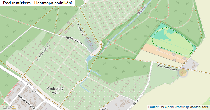 Pod remízkem - mapa podnikání