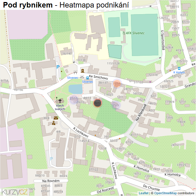 Mapa Pod rybníkem - Firmy v ulici.