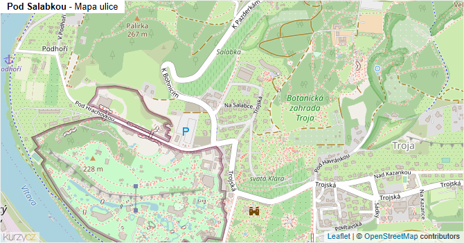 Pod Salabkou - mapa ulice